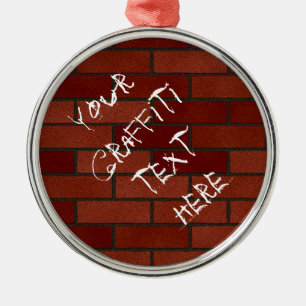Writings on the brick wall metal tree decoration