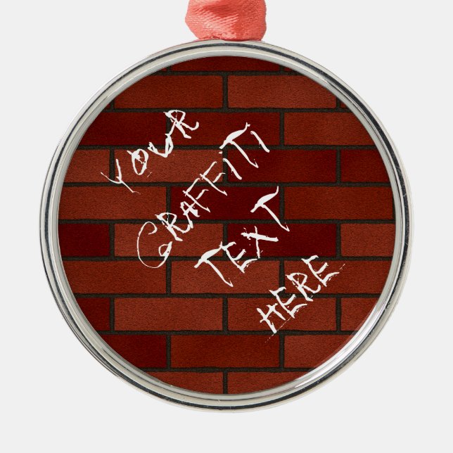 Writings on the brick wall metal tree decoration (Front)