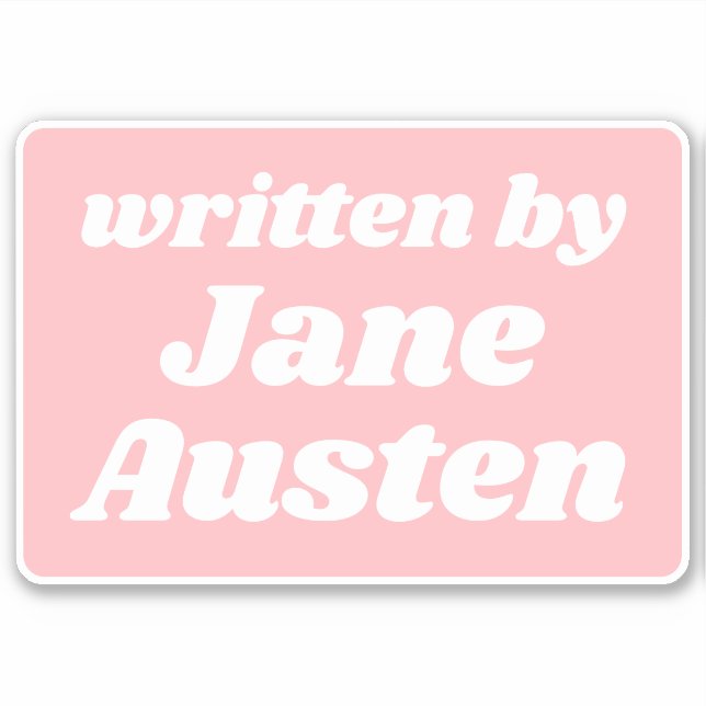 Written by Jane Austen Cute Pastel Pink White (Front)