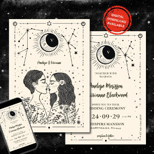 Written in Stars Lesbian Wedding Invitation