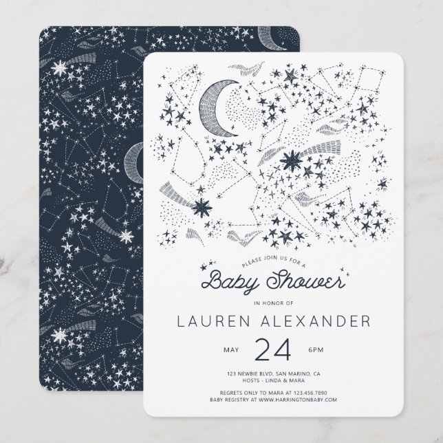 Written in the Stars Baby Shower Invitation (Front/Back)