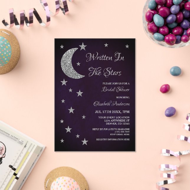Written In The Stars Bridal Shower Acrylic Invitations (Insitu (Celebration))