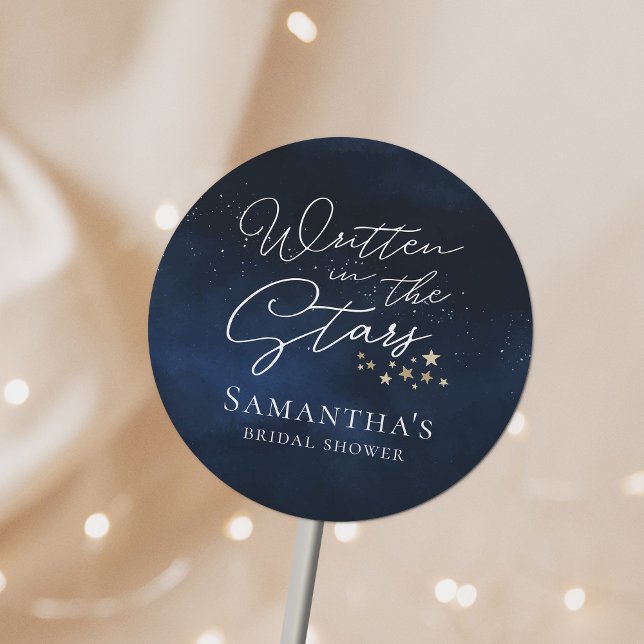Written in the Stars Bridal Shower Classic Round Sticker (Creator Uploaded)
