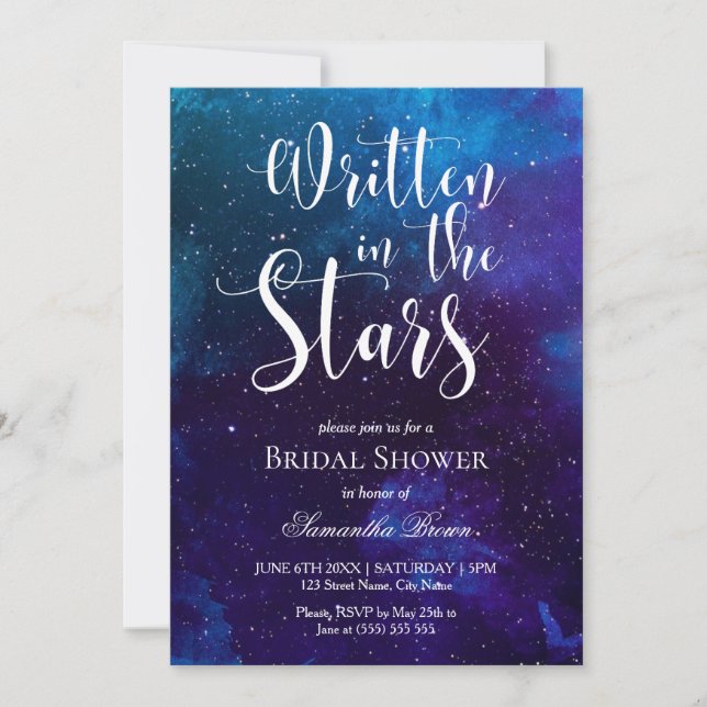 Written in the Stars Bridal Shower  Invitation (Front)