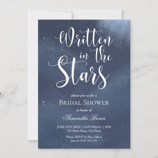 Written in the Stars Bridal Shower  Invitation (Front)