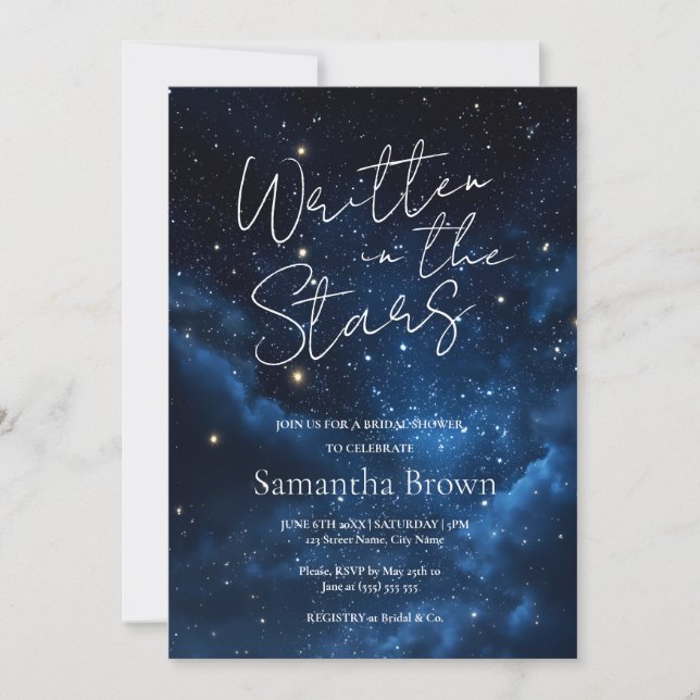 Written in the Stars Bridal Shower Invitation (Front)