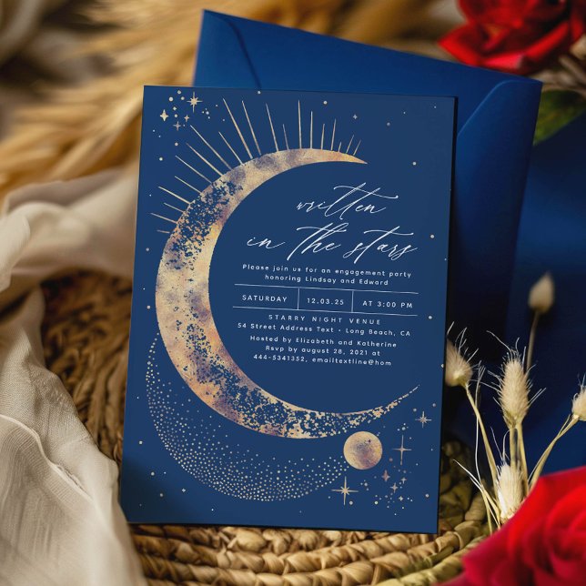 Written in the Stars Celestial Engagement Party Invitation (Written In The Stars Engagement Party Invitations)