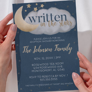 Written In The Stars Cute Adoption Baby Shower  Invitation