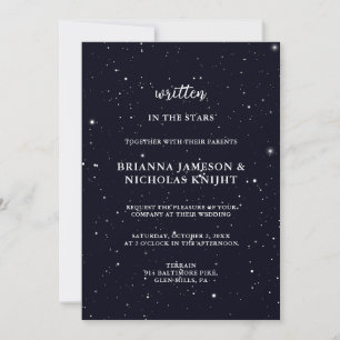 Written in the Stars Photo Calligraphy Wedding Invitation