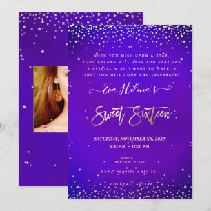 Written in the Stars Sweet 16, Ultra Violet Invitation