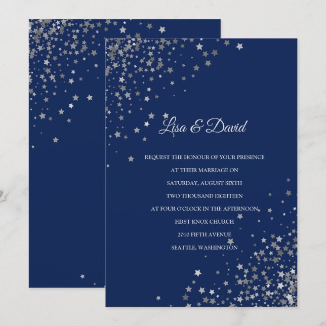 Written In The Stars Wedding Invitation (Front/Back)