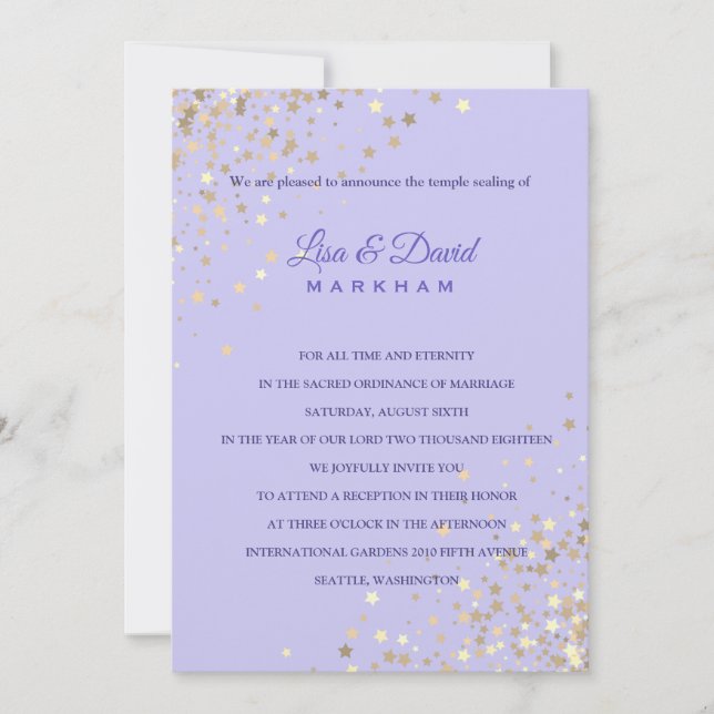 Written In The Stars Wedding Reception Invitation (Front)