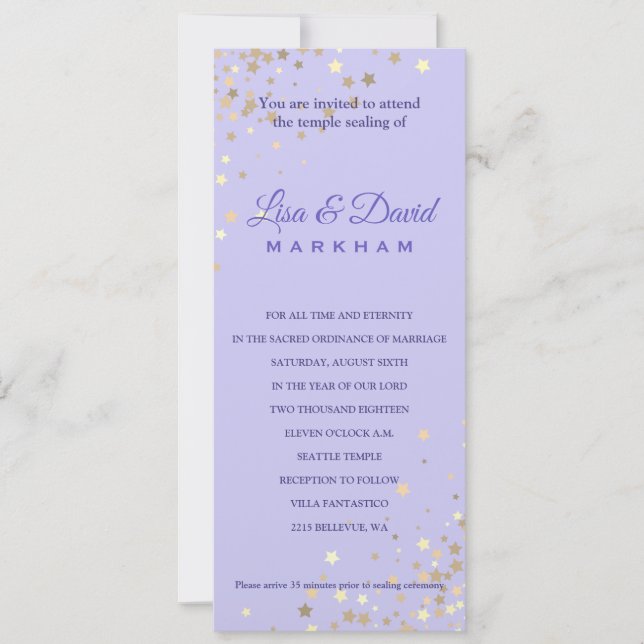 Written In The Stars Wedding Reception Invitation (Front)
