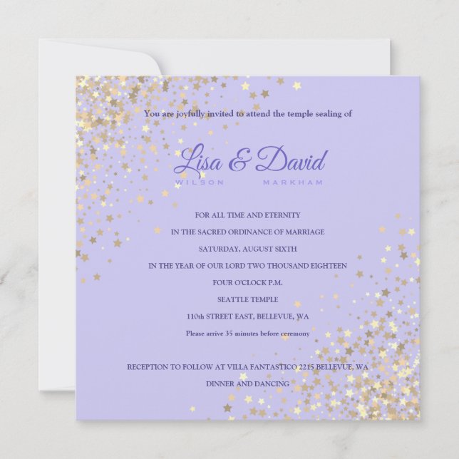 Written In The Stars Wedding & Reception Invite (Front)