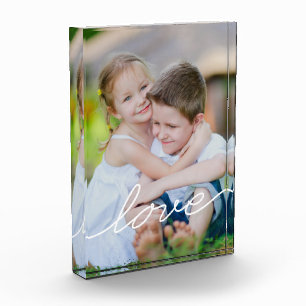 Written Love Personalised Acrylic Photo Block