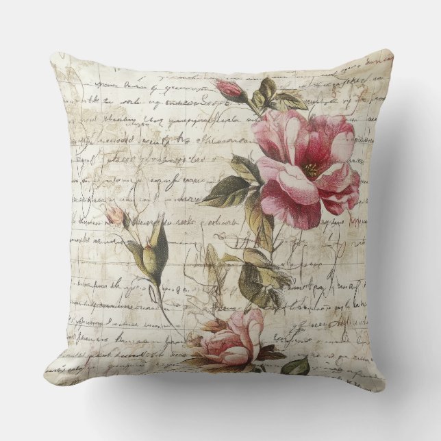 Written Roses Pillow (Front)