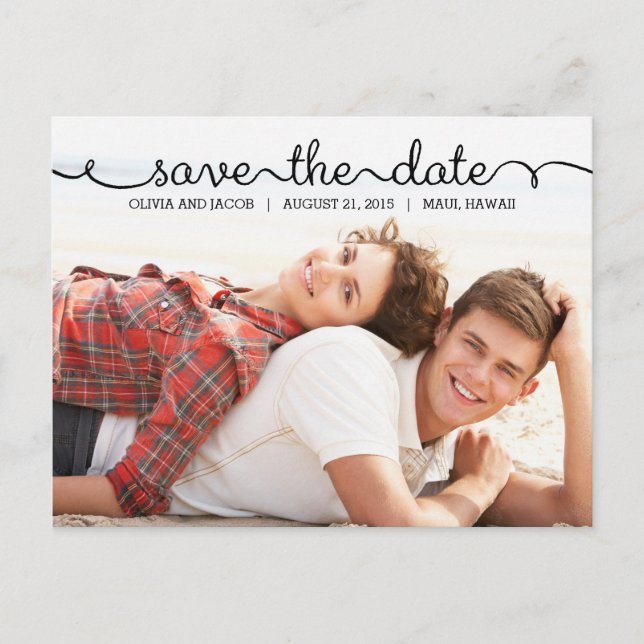 Written With Love Save The Date Postcard (Front)