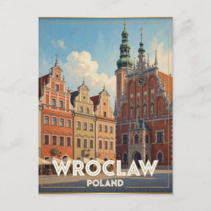 Wroclaw Market Square Poland Travel Scene Postcard