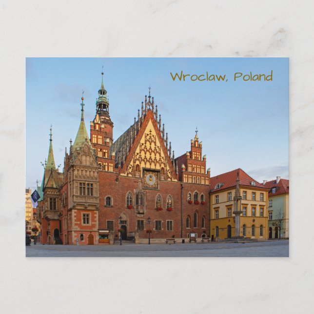 Wroclaw Poland Town Hall Architecture Postcard (Front)