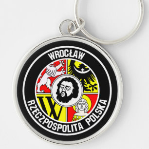 Wrocław Round Emblem Key Ring