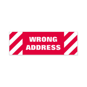 "WRONG ADDRESS" Self-Inking Rubber Stamp