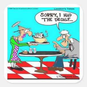 Wrong Coffee Funny Cow Cartoon Gifts & Tees Square Sticker