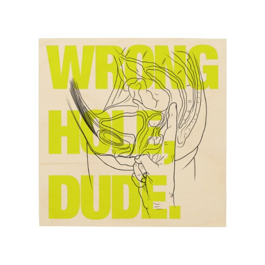 Wrong Hole, Dude. Wood Print