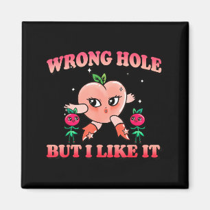 Wrong Hole Peach Naughty Cartoon Retro Adult Humor Magnet