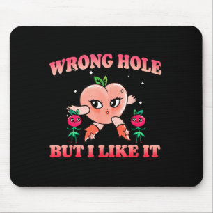 Wrong Hole Peach Naughty Cartoon Retro Adult Humor Mouse Mat
