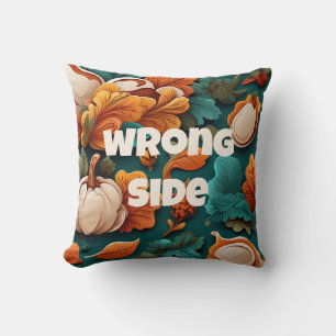 Wrong Side Decorative Greenish Fall Cushion