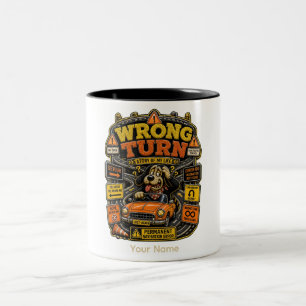 Wrong Turn Career Edition Personalised Funny Offic Two-Tone Coffee Mug