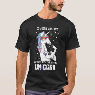 Wrong Unicorn Domestic Violence Awareness Supporte T-Shirt