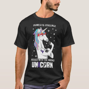 Wrong Unicorn Domestic Violence Awareness Supporte T-Shirt