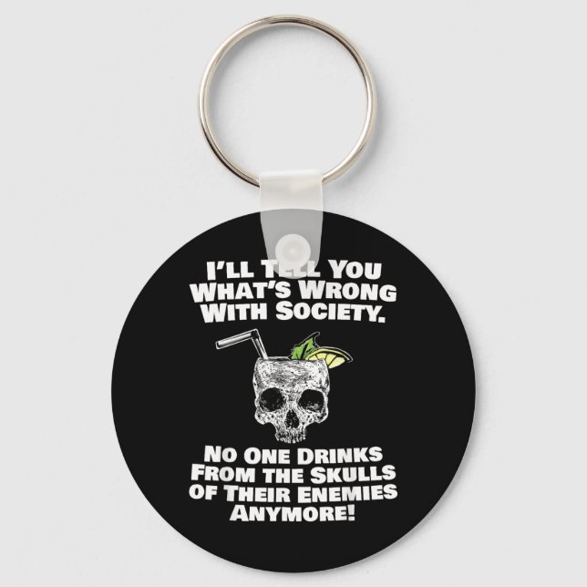 Wrong With Society Drink From Skulls Of Enemies Key Ring (Front)