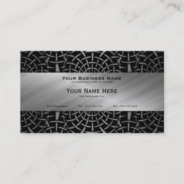 Wrought Iron and Brushed Metal Business Card (Front)