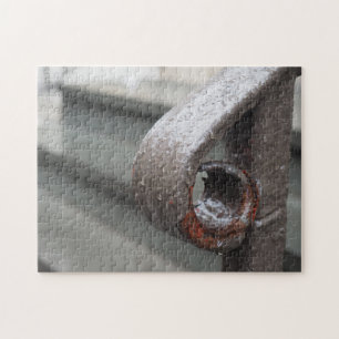 Wrought Iron Railing Raindrops New York City NYC Jigsaw Puzzle