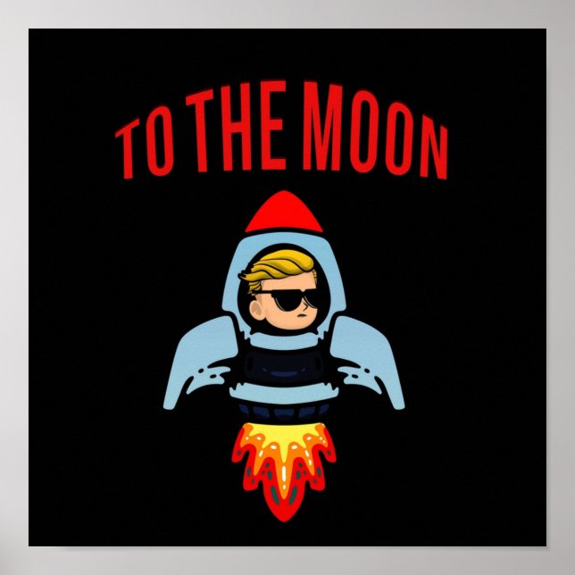 WSB TO THE MOON WallStreetBets GME AMC Poster (Front)