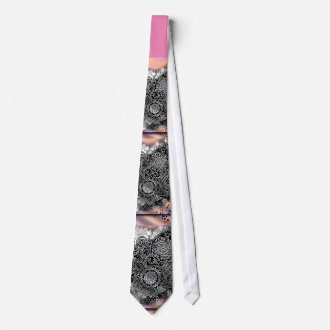 wssbx Cogs on pink Neck Tie (Front)