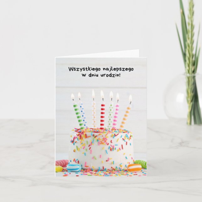 Wszystkiego najlepszego w dniu urodzin, Polish  Card (Front)