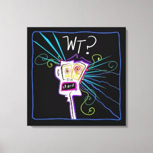 WT? WHAT THE ?? EMOJI Meemogie Canvas Print