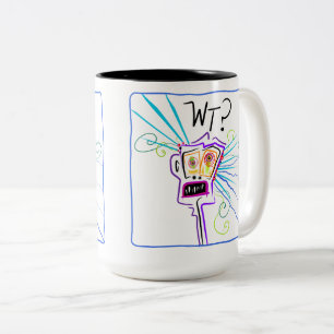 WT? WHAT THE ?? EMOJI Meemogie Two-Tone Coffee Mug