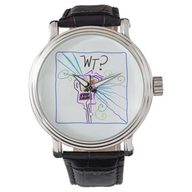 WT? WHAT THE ?? EMOJI Meemogie Watch (Front)