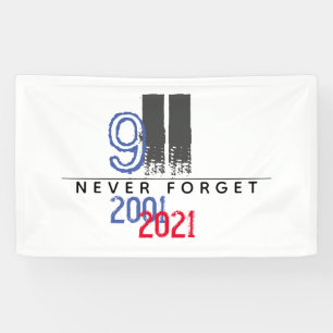 WTC 911 Patriotic Never Forget 20th Anniversary Banner