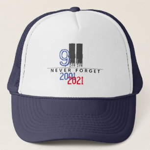 WTC 911 Patriotic Never Forget 20th Anniversary Trucker Hat
