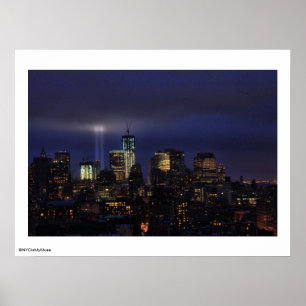 WTC Tribute in Light - 9/11/2011 at twiight Poster