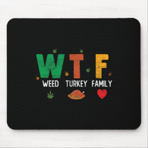 Wtf1 Wine Turkey Football - Fun Thanksgiving Day M Mouse Mat