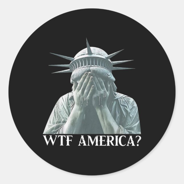 Wtf America 8647 Resist Trump Political And Democr Classic Round Sticker (Front)