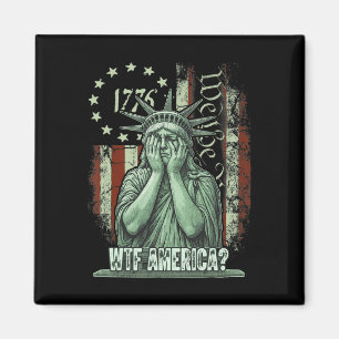 Wtf America Anti-trump Political And Democracy 2 Magnet