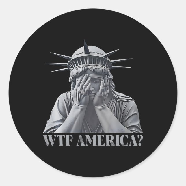 Wtf America Anti-trump Political And Democracy  Classic Round Sticker (Front)