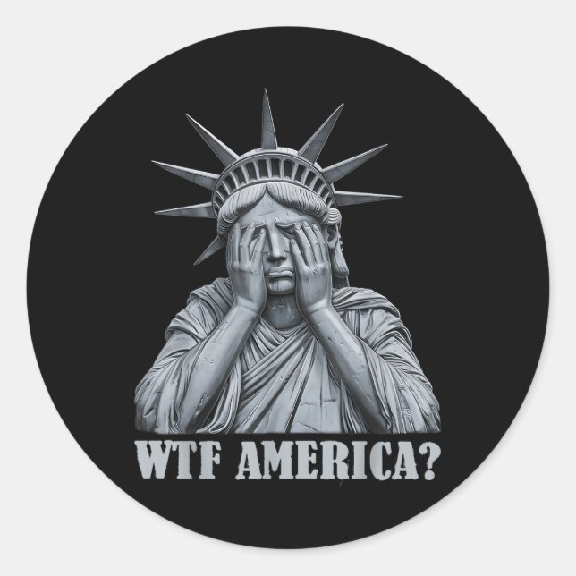 Wtf America_ Anti-trump Political And Democracy  Classic Round Sticker (Front)